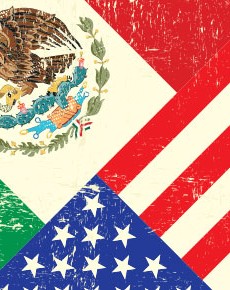 Flag of the U.S. and Mexico