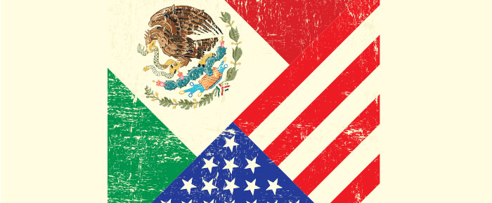 Flag of the U.S. and Mexico