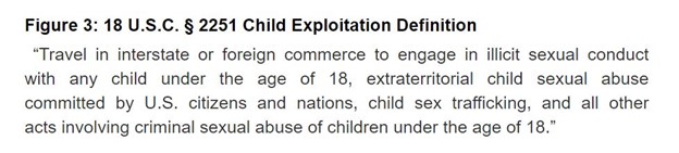 Figure 3: 18 U.S.C. 2231 Child Exploitation Definition