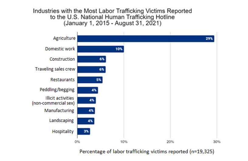 Figure 4: Industries With the Most Labor Trafficking Victims
